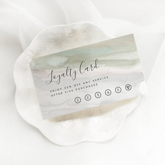 Elegant Sage Green and Gray Watercolor Loyalty Card