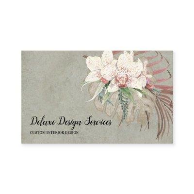 Elegant Sage Green Floral Orchid Foliage Greenery