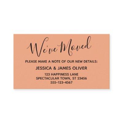 Elegant Salmon Typography "We've Moved" Card