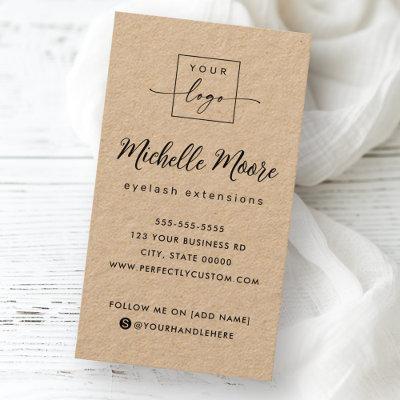 Elegant scrip custom logo vertical Kraft paper