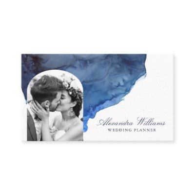 Elegant Script Blue Watercolor Photo Professional