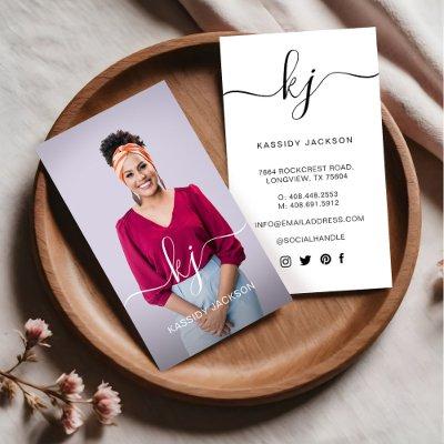 Elegant Script Calligraphy Monogram Logo & Photo