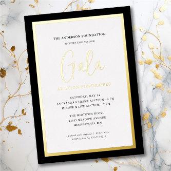 Elegant Script Corporate Gala Fundraiser Gold Foil Invitation