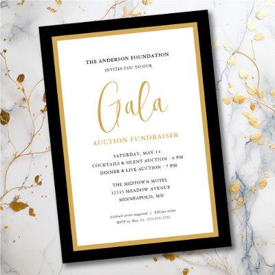 Elegant Script Corporate Gala Fundraiser Invitation