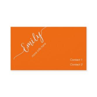 elegant  script in neon orange