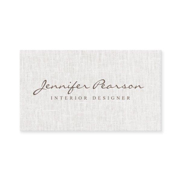 Elegant script logo simple chic modern beige linen