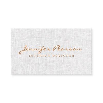 Elegant script logo simple chic modern gray linen