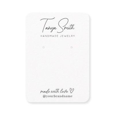 Elegant Script Made Love Heart Earring Display