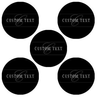 Elegant Script Monogram Editable Black Grey White Labels