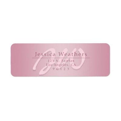 Elegant Script Monogram Mauve Ombre Return Address Label