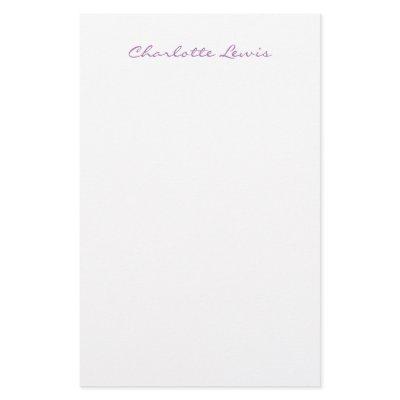 Elegant Script Plain Modern Minimalist Stationery