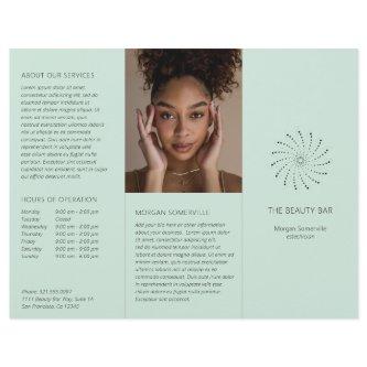 Elegant Seafoam Abstract Flower Modern Brochure