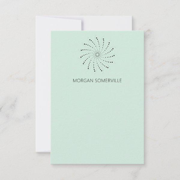 Elegant Seafoam Green Abstract Flower Modern Note Card
