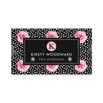 Elegant Shabby Chic Pink and Black Roses Pattern