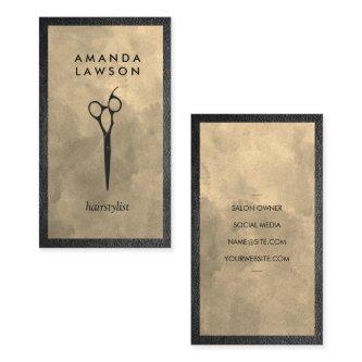 Elegant Shears Comb Gray | Leather Border