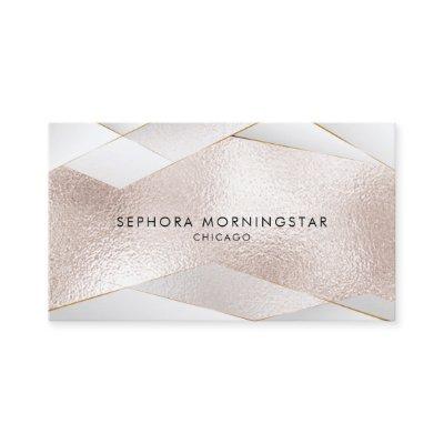Elegant Sheer Gold Facets Rose Gold White