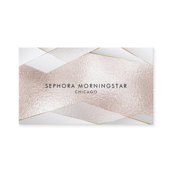 Elegant Sheer Gold Facets Rose Gold White