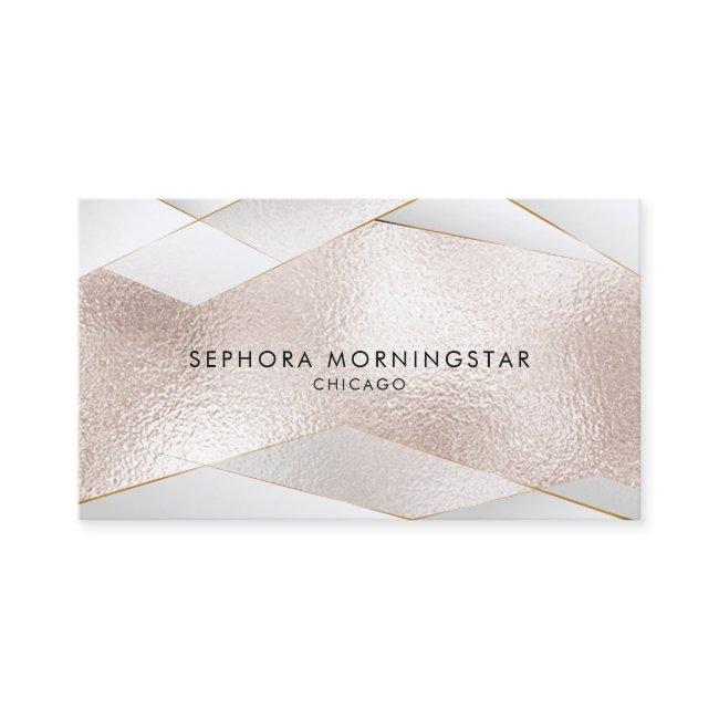 Elegant Sheer Gold Facets Rose Gold White