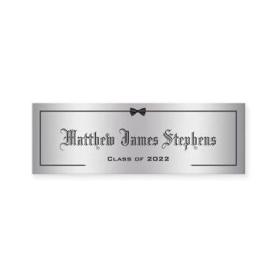 Elegant Silver 2 Formal Graduation Name Card