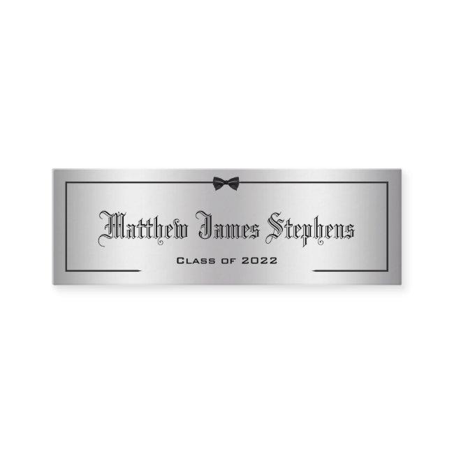 Elegant Silver 2 Formal Graduation Name Card