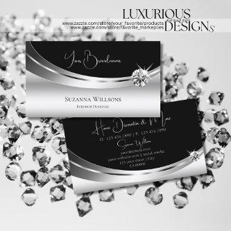Elegant Silver and Black with Sparkling Diamond
