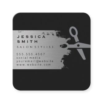 Elegant Silver Brushed Salon Cuts Square