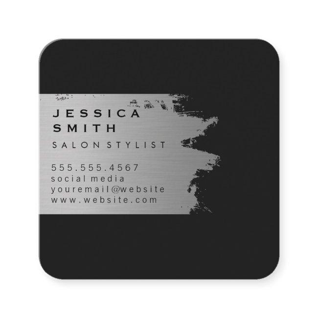 Elegant Silver Brushed Square