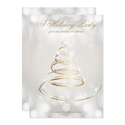Elegant Silver Champagne Company Holiday Party Invitation