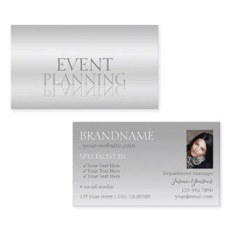 Elegant Silver Chic Mirror Font with Photo Stylish