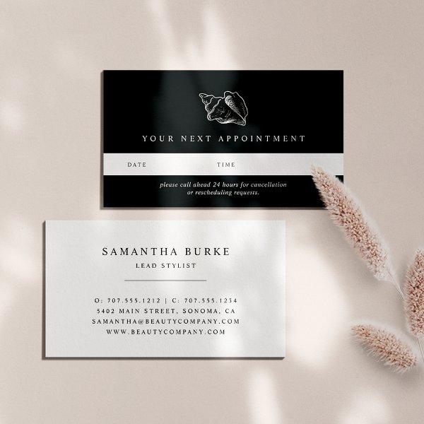Elegant Silver Conch Shell Appointment Card