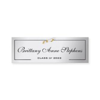 Elegant Silver Diploma Name Card Insert