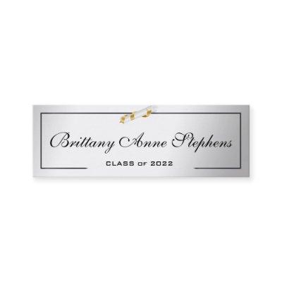 Elegant Silver Diploma Name Card Insert