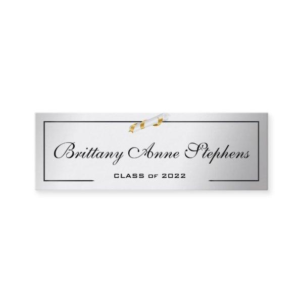 Elegant Silver Diploma Name Card Insert