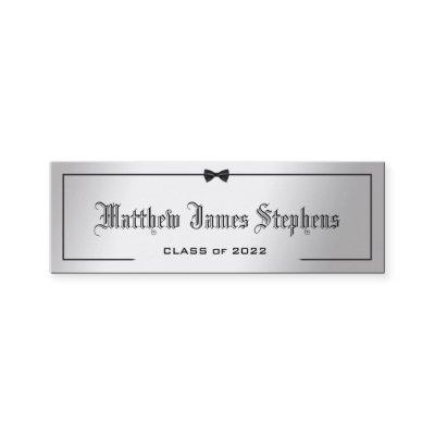 Elegant Silver Formal Graduation Name Card Insert