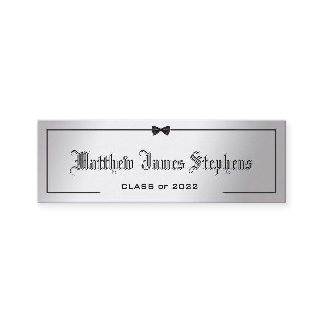Elegant Silver Formal Graduation Name Card Insert