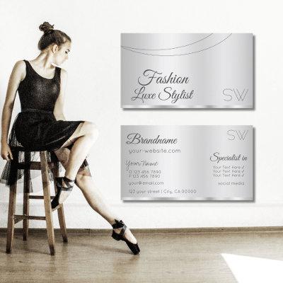 Elegant Silver Glamorous with Monogram Stylish