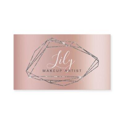 Elegant silver glitter frame metallic makeup
