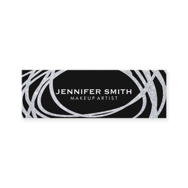Elegant Silver Glitter Scribble Mini