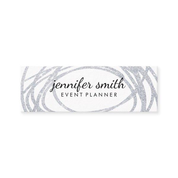 Elegant Silver Glitter Scribble Mini