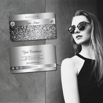 Elegant Silver Glitter with Sparkle Jewels Quality