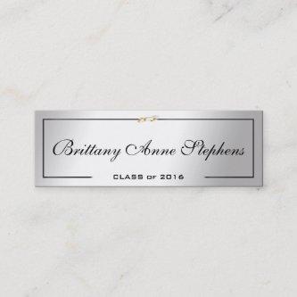 Elegant Silver Graduation Diploma Name Card Insert