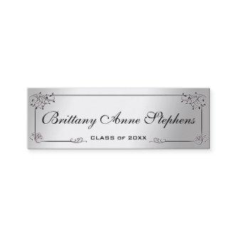 Elegant Silver Graduation Name Card Insert