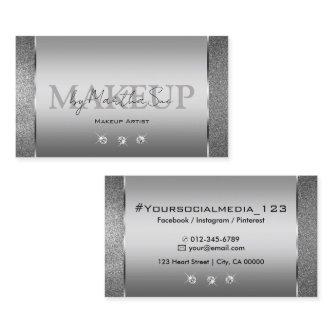 Elegant Silver Gray Noble Glitter with Diamonds