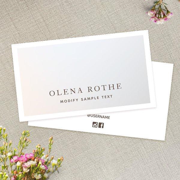 Elegant Silver Gray White Border Professional  Cal Calling Card