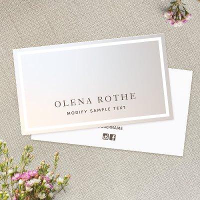 Elegant Silver Gray White Border Professional  Calling Card