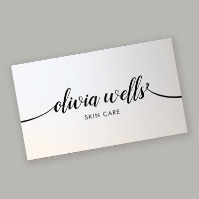 Elegant Silver Handwritten Calligraphy Salon Spa