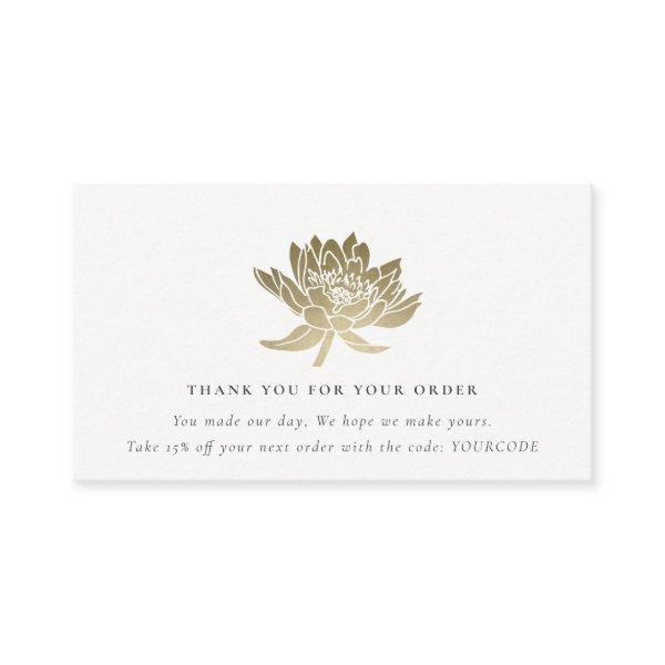 ELEGANT SILVER LOTUS FLORA LOGO SHOPPING THANK YOU