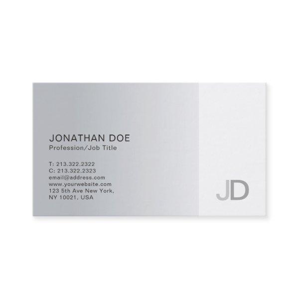 Elegant Silver Modern Professional Monogram Plain
