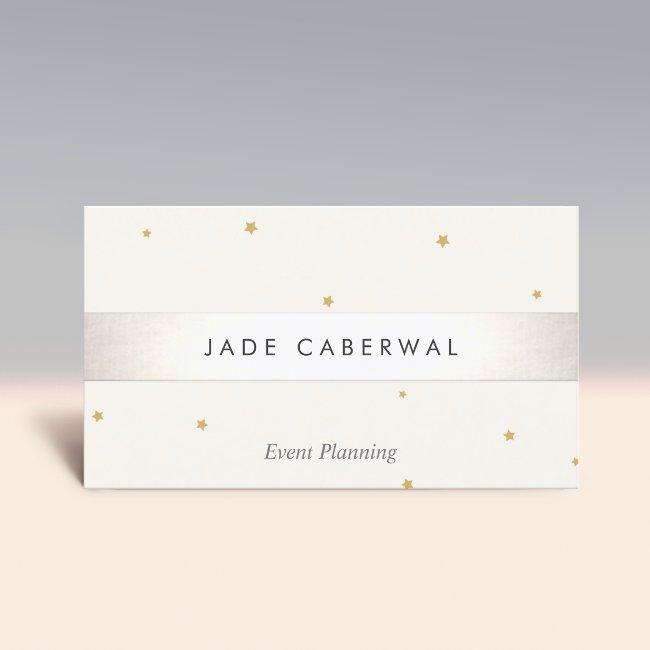 Elegant Silver Striped Gold Star Event Planner
