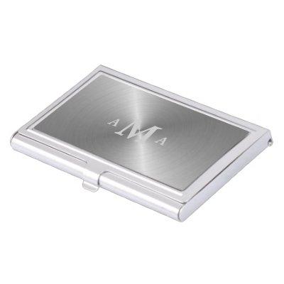 Elegant Silver Triple Monogram  Case